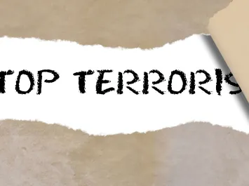 Stop terrorism banner Adobe stock image